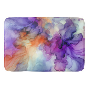 Oranje en Paarse alcoholinkt Abstract Badmat