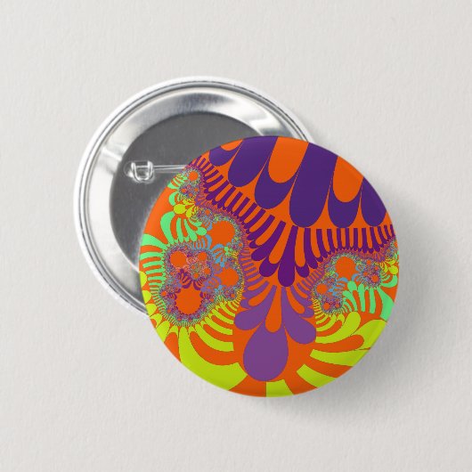 Oranje en Paarse Mod Ronde Button 5,7 Cm (Voorkant /achterkant)