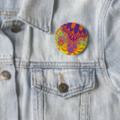 Oranje en Paarse Mod Ronde Button 5,7 Cm (In situ)