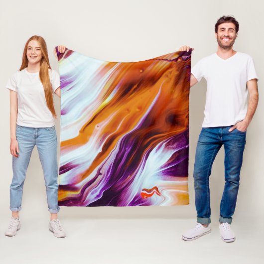 Oranje en Paarse Vallei Fleece Deken (In situ)