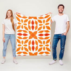 Oranje en rode geometrische bloemende deken