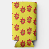 Oranje en rode spiraalbloem op geel (Achterkant)