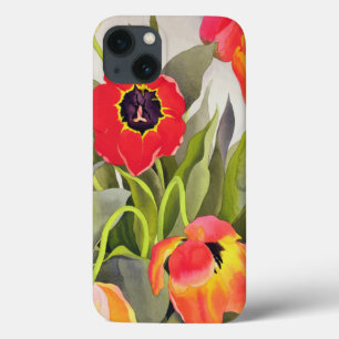 Oranje en rode tulpen iPhone 13 hoesje