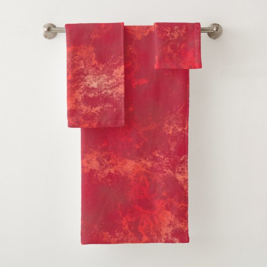 Oranje en rood bad handdoek (Insitu)