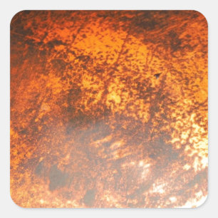 Oranje en rood Junk Yard Truck Vierkante Sticker