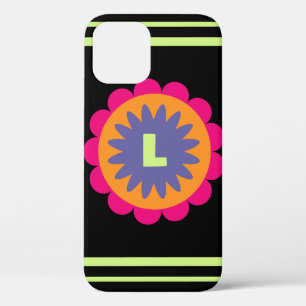 oranje en roze bloemvormen illustratie iPhone 12 hoesje