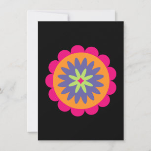 oranje en roze bloemvormen illustratie kaart