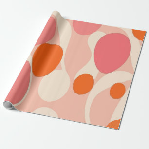 Oranje en Roze Cirkelvormen – Leuk en Modern Cadeaupapier