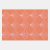 Oranje en roze Deco Line Patroon Inpakpapier Vel (Voorkant)