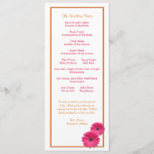 Oranje en roze Gerbera Daisy Wedding Program Programma (Achterkant)