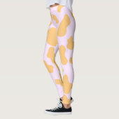 Oranje en roze Koe Print esthetiek Leggings (Links)