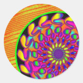 Oranje en roze Mandala Classic Round Sticker (Voorkant)