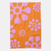 Oranje en roze rembloemen theedoek (Verticaal)
