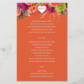 Oranje en roze rozenmenu (Voorkant)