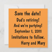 Oranje en Roze sparen de Kaarten van de Datum (Achterkant)