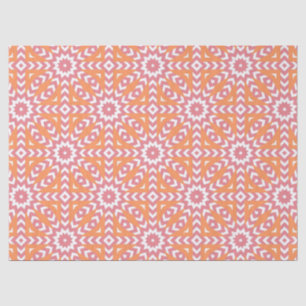 Oranje en roze stijlvol mozaïekpatroon tissuepapier