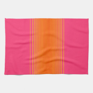 Oranje en roze strippatroon theedoek