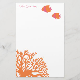 Oranje en roze tropische Engelvissen Briefpapier