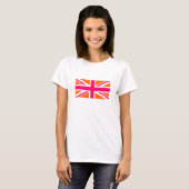 Oranje en Roze Union Jack T-shirt (Voorkant volledig)