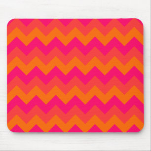 Oranje en roze zigzag muismat