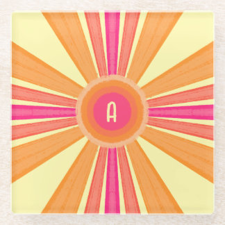 Oranje en Roze Zonneschijn Glazen Onderzetter