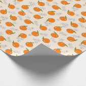 Oranje en ventilatorpatroon cadeaupapier (Hoek)