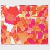 Oranje en warm roze abstract cadeaupapier (Vlak)