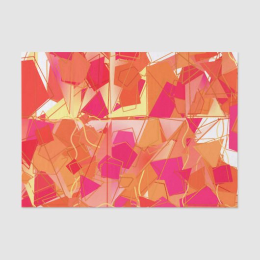 Oranje en warm roze abstract tissuepapier (Voorkant)
