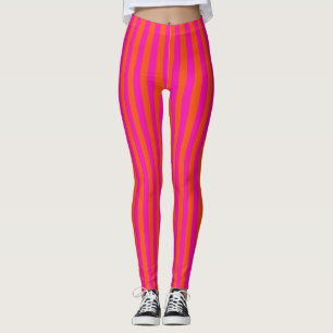 Oranje en warmroze ronddraaiende vrouwen leggings