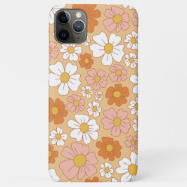 Oranje en White Floral Hoesje-Mate iPhone Case