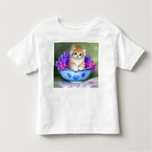  Oranje en White Kitten Illustratie Kinder Shirts