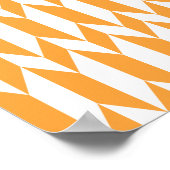 Oranje en wit Abstract grafisch patroon. Poster (Hoek)