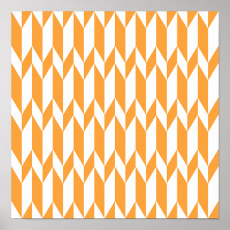 Oranje en wit Abstract grafisch patroon. Poster