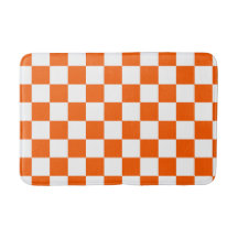 Oranje en wit dambordpatroon