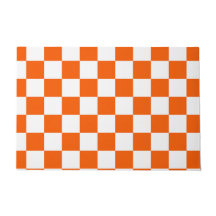 Oranje en wit dambordpatroon