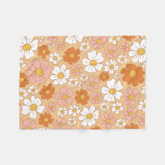 Oranje en wit flesje fleece deken (Voorkant (Horizontaal))