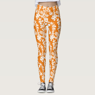 Oranje en wit flesje, herstellend patroon leggings