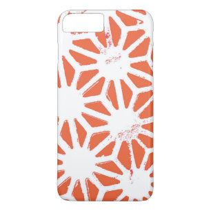 Oranje en wit geometrisch patroon iPhone 8 plus / 7 plus hoesje