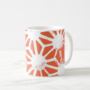 Oranje en wit geometrisch patroon koffiemok