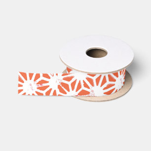 Oranje en wit geometrisch patroon lint