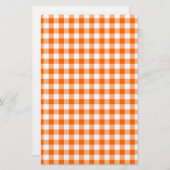 Oranje en wit Gingham Briefpapier (Voorkant / Achterkant)