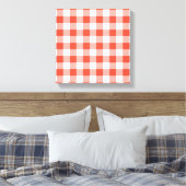 Oranje en wit Gingham Pattern Canvas Afdruk (Insitu (Slaapkamer))