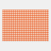 Oranje en wit Gingham Pattern Inpakpapier Vel (Voorkant 2)