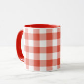 Oranje en wit Gingham Pattern Mok (Voorkant links)