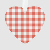 Oranje en wit Gingham Pattern Ornament (achterkant)