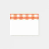 Oranje en wit Gingham Pattern Post-it® Notes (Voorkant)