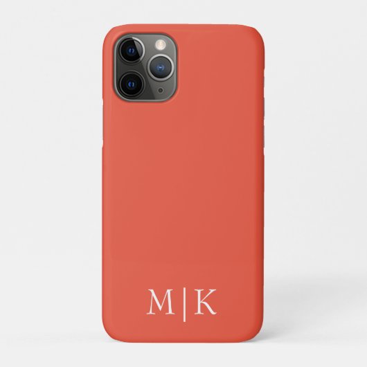 Oranje en Wit | Modern Monogram Case-Mate iPhone Case (Achterkant)