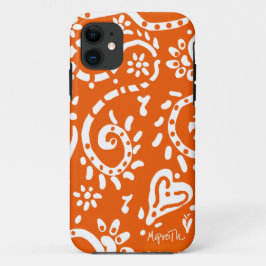 Oranje en wit pip iPhone hoesje