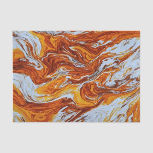 Oranje en wit schilderij tissuepapier (Voorkant)