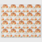 Oranje en wit snoepgoed cadeaupapier (Vlak)